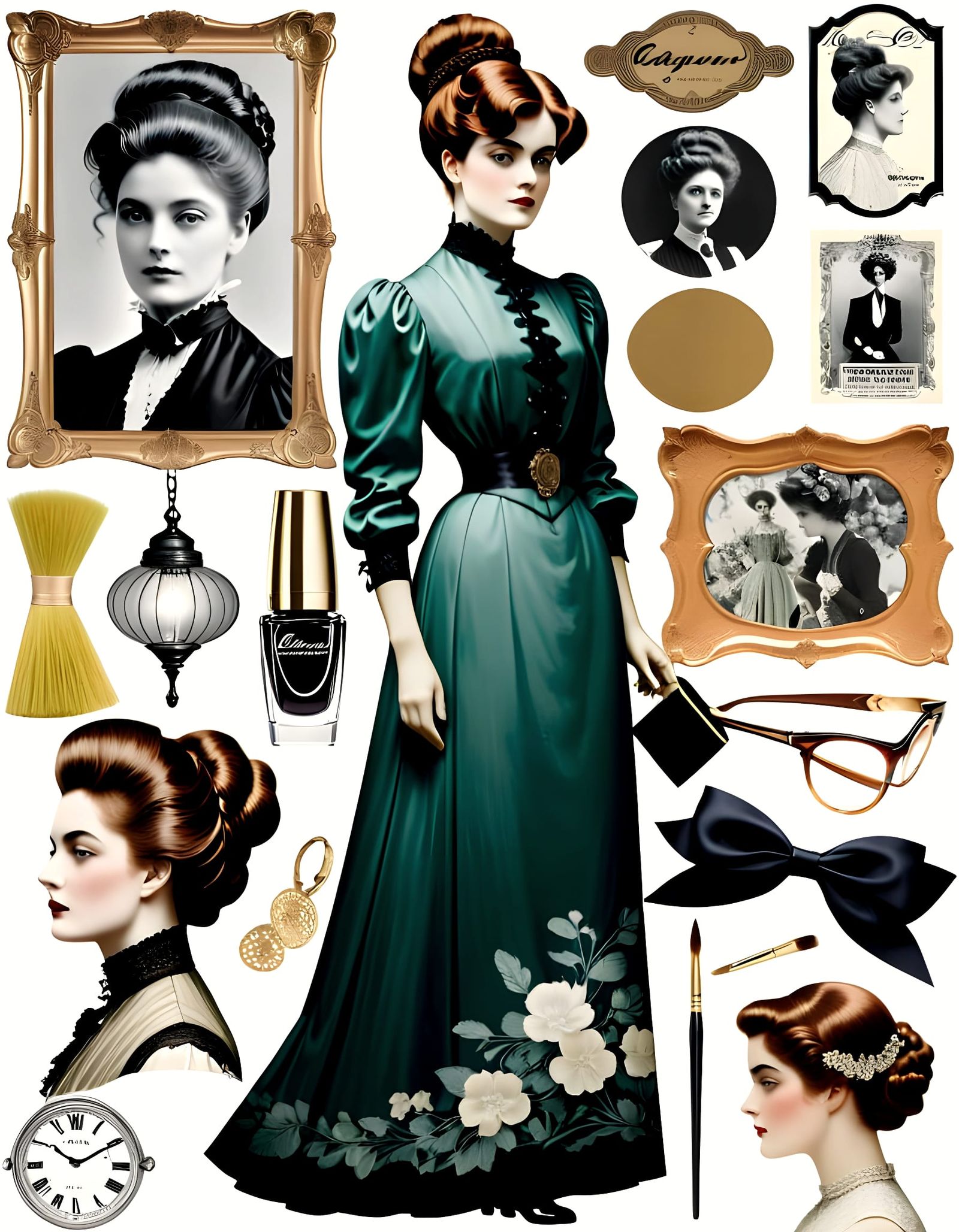 Ethereal Gibson Girl in Art Nouveau Dreamscape