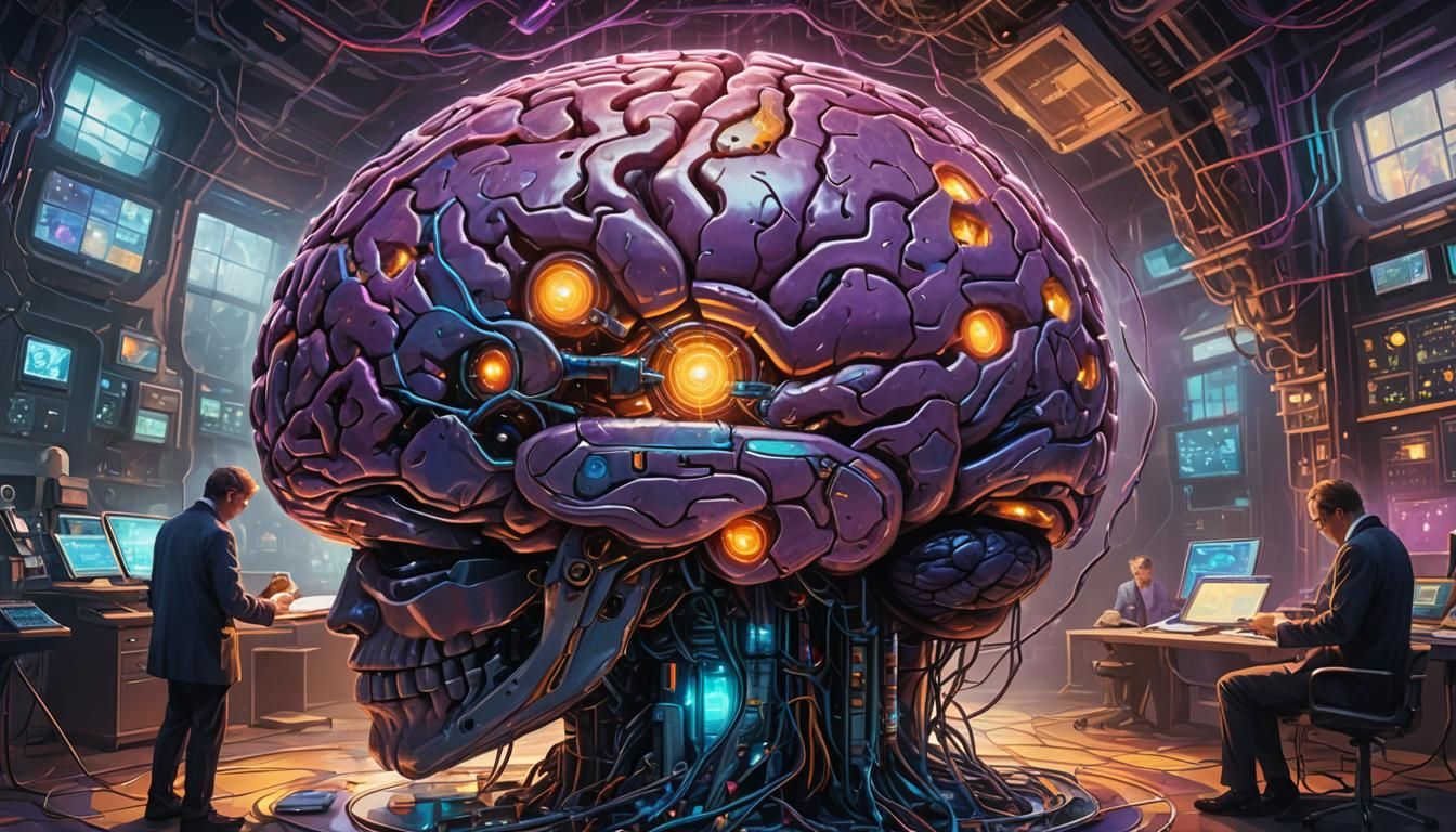 Scientists Study Glowing Brain in Futuristic Lab