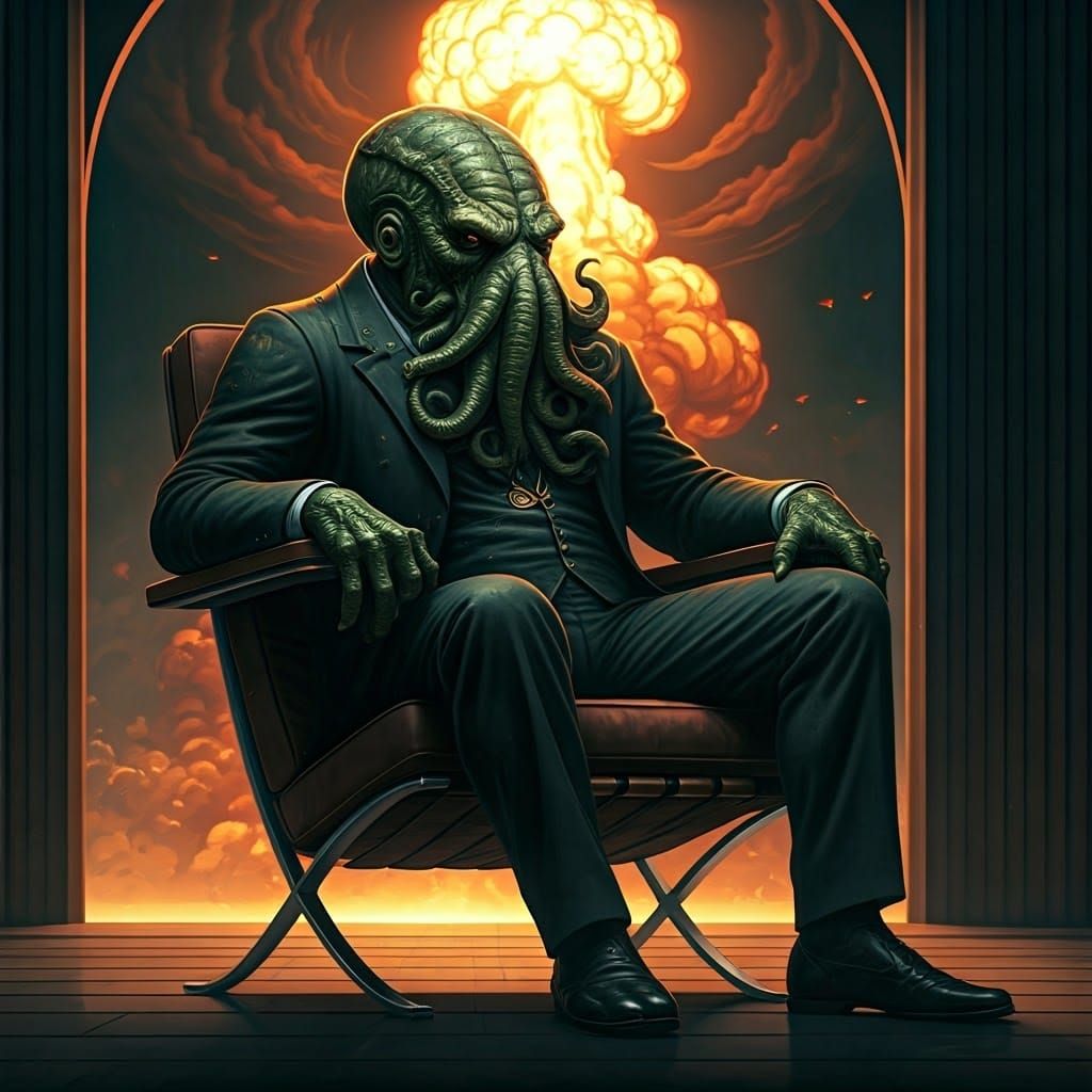 Cthulhu as Freemason in Barcelona Pavilion