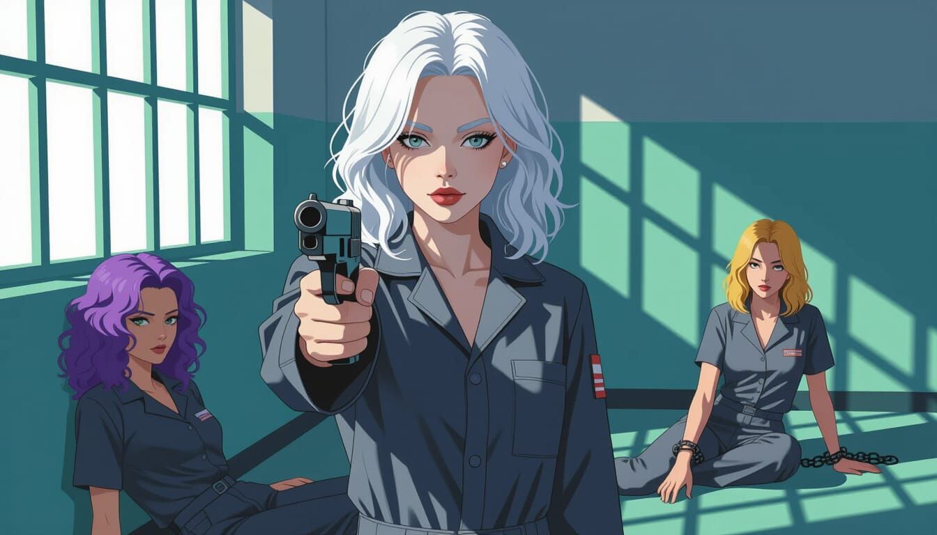 Hyperreal Portrait of Women in Prison, Digital Art