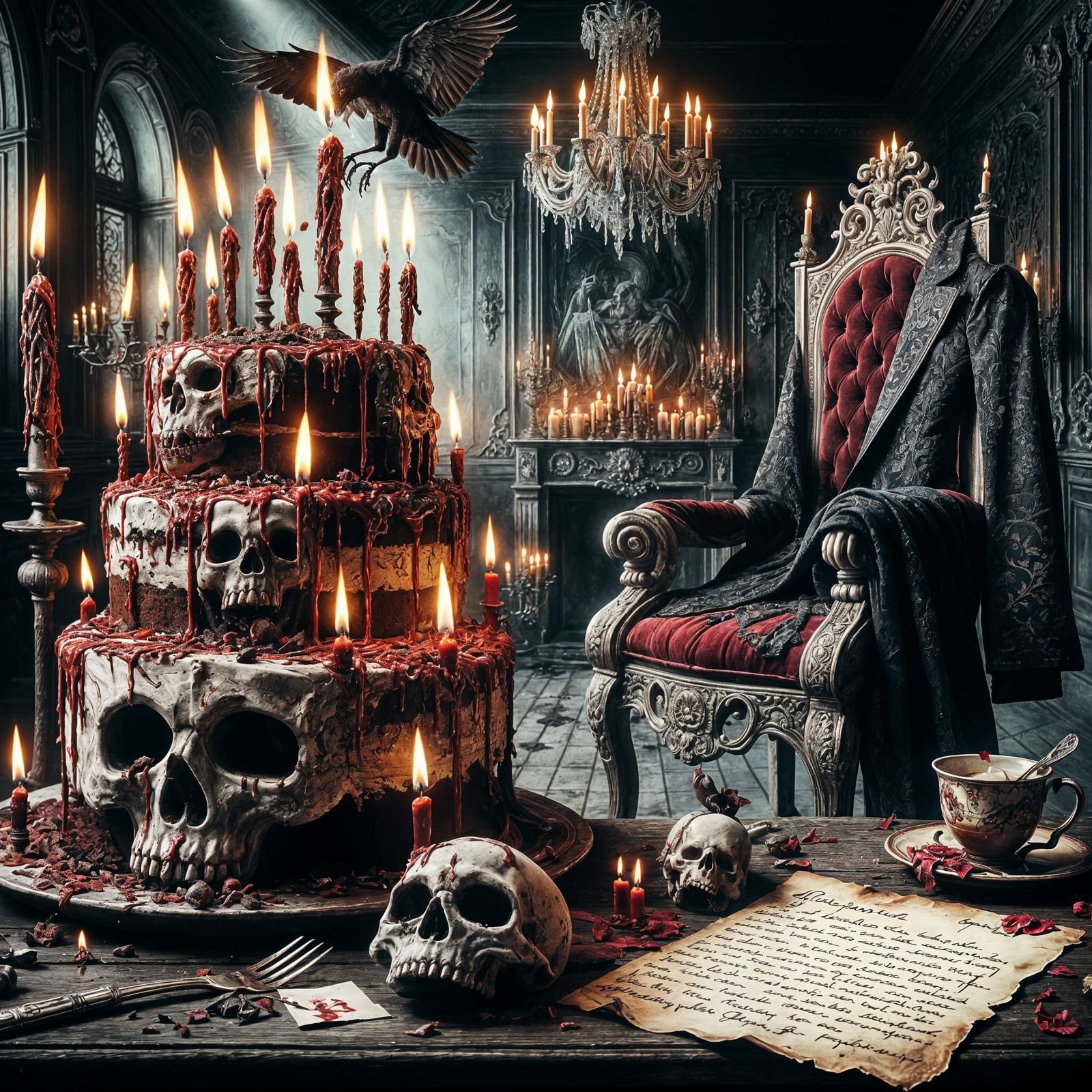 Gothic Birthday Scene for Lost Lover
