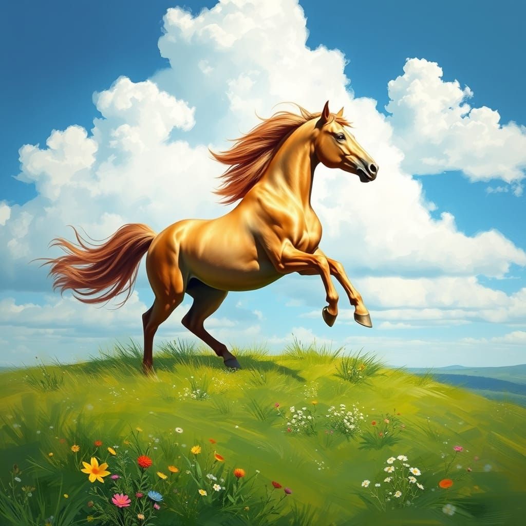 Majestic Horse in Impressionist Style