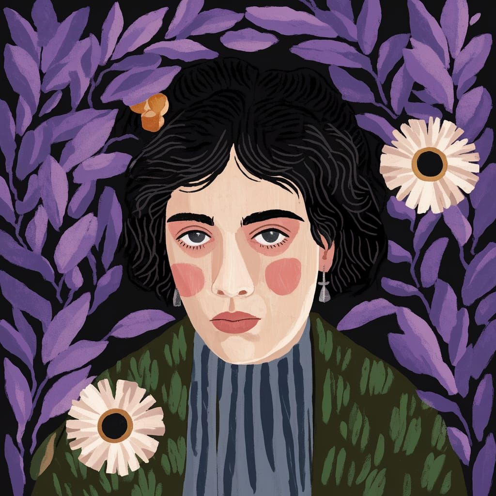 Dark Academia Abstract Texture in Lavender and Black