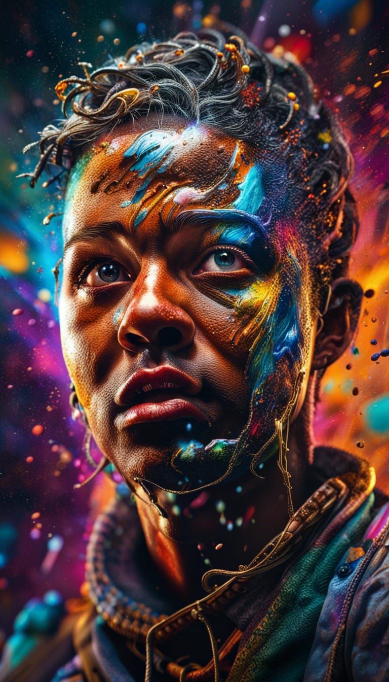 Detailed Abstract Fractal in a Maximalist Style