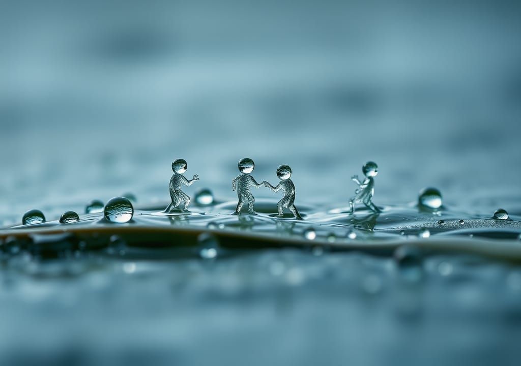 Dewdrops on Leaf Vein by Macro Photographer