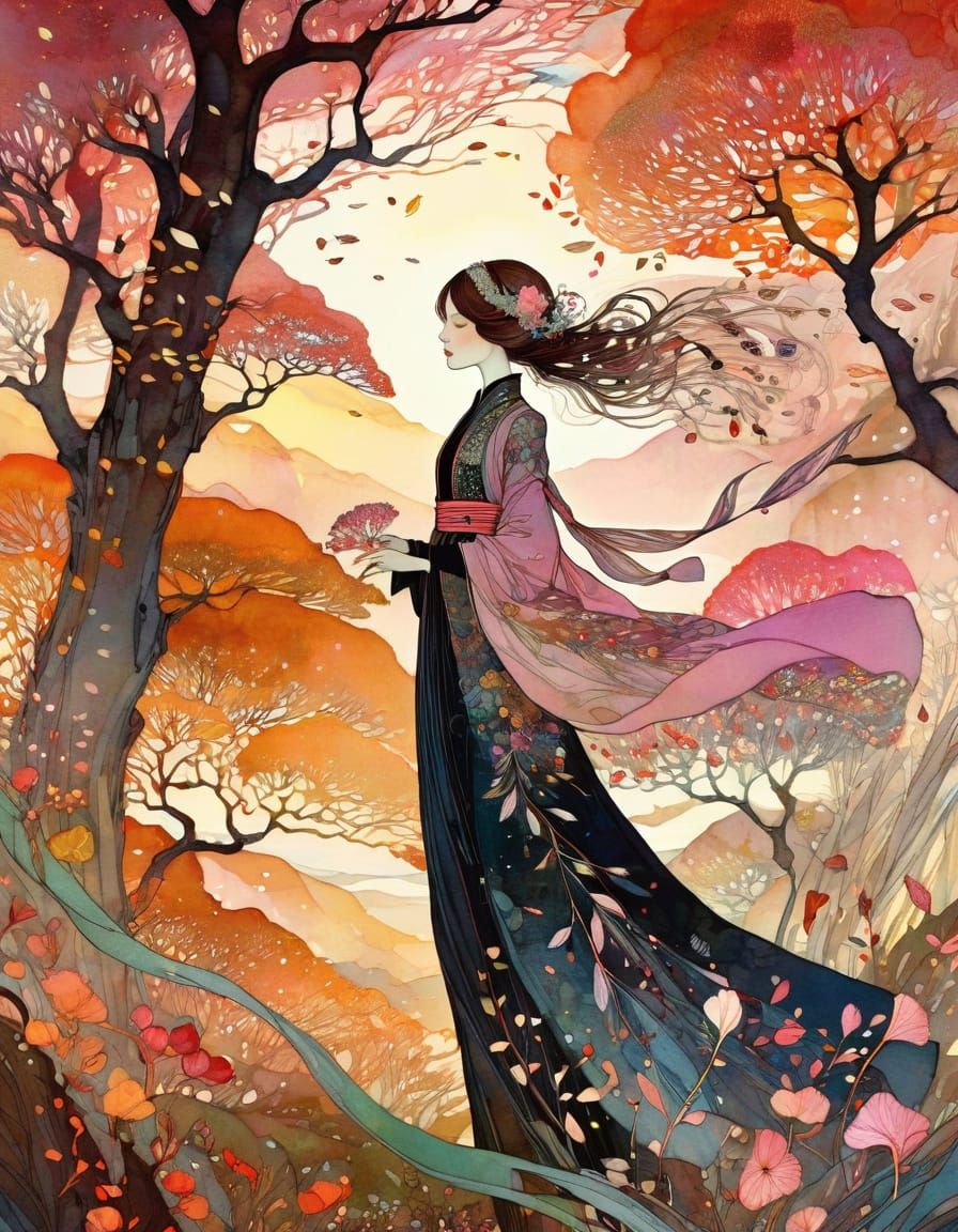 Autumn Fantasy Landscape in Vibrant Colors