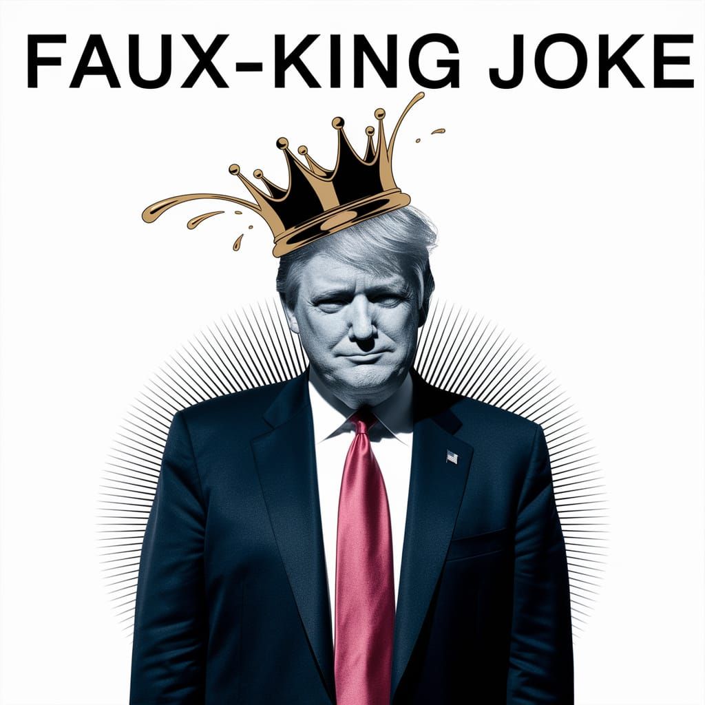 Satirical Graphic of Trump as Faux King