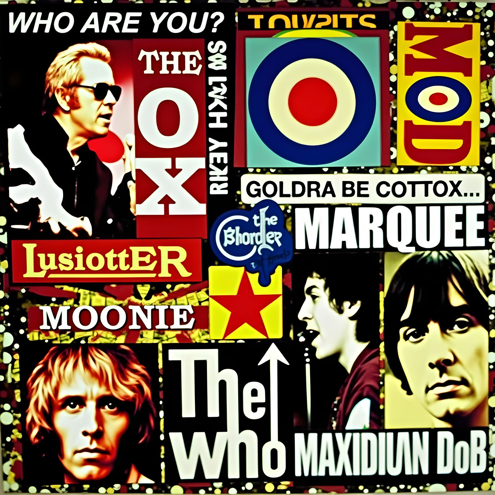 The Who Band in Vibrant Collage Style
