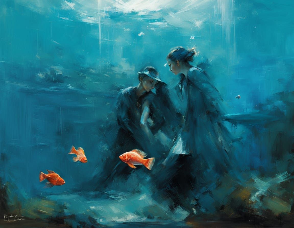 Underwater Paradise: Oil Painting of Vibrant Marine Life