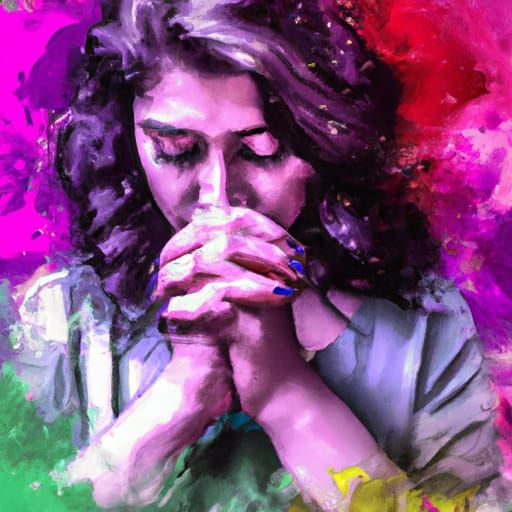 Hyperrealistic Portrait of a Praying Woman
