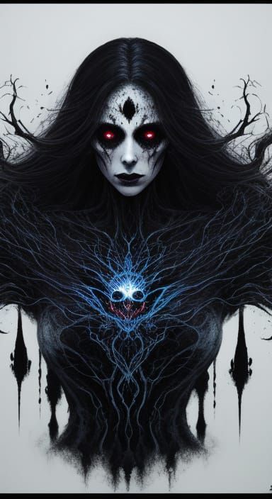 Ethereal Dark Magic Woman Horror Poster