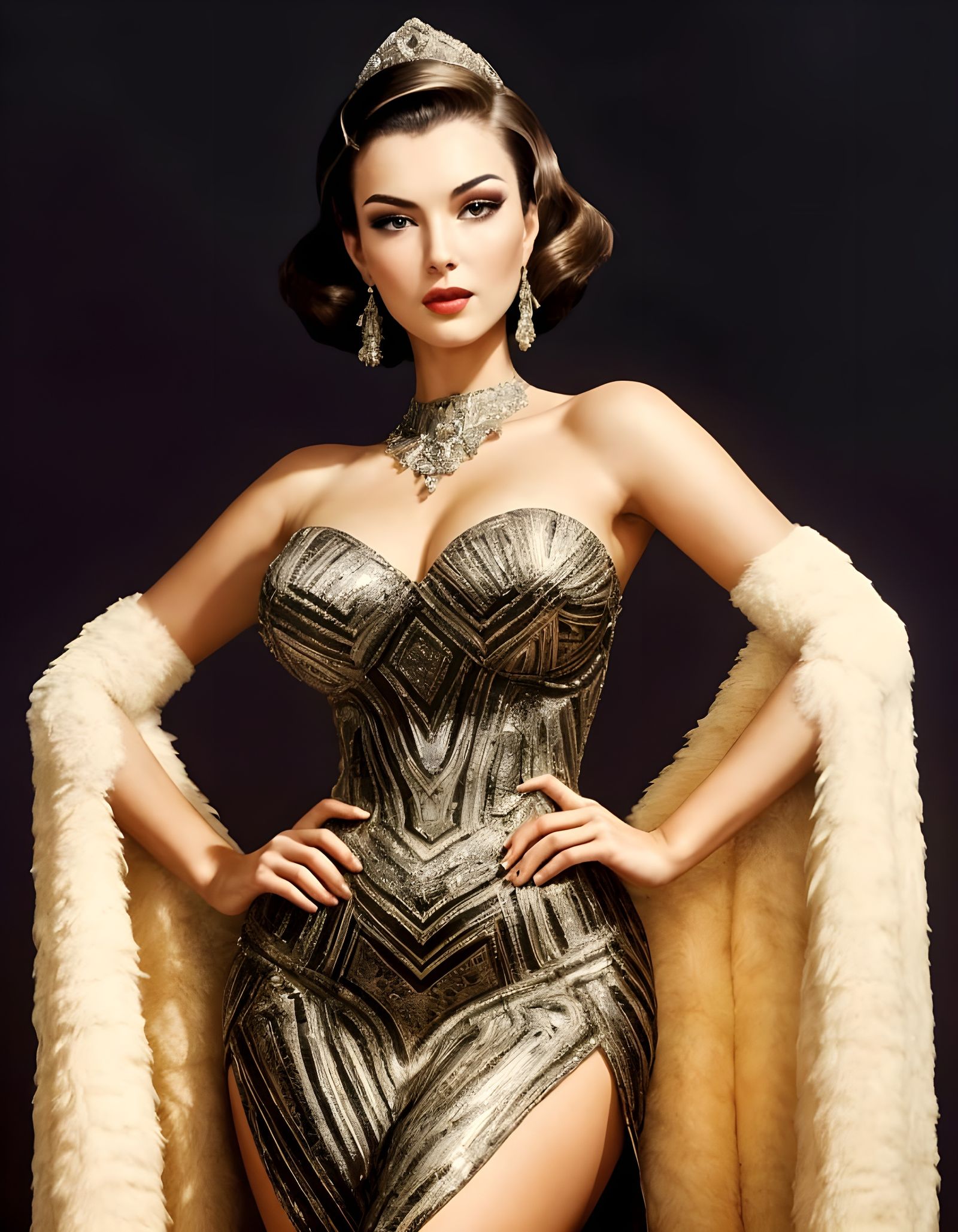 Art Deco Goddess in Elegant 1960s Ballroom