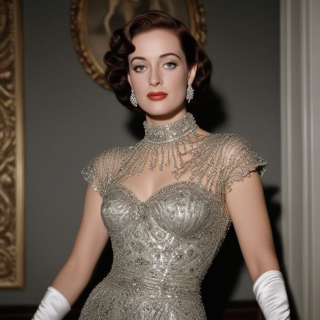 Glamorous Hollywood Starlet Dons Sparkling Silver Lamé Gown