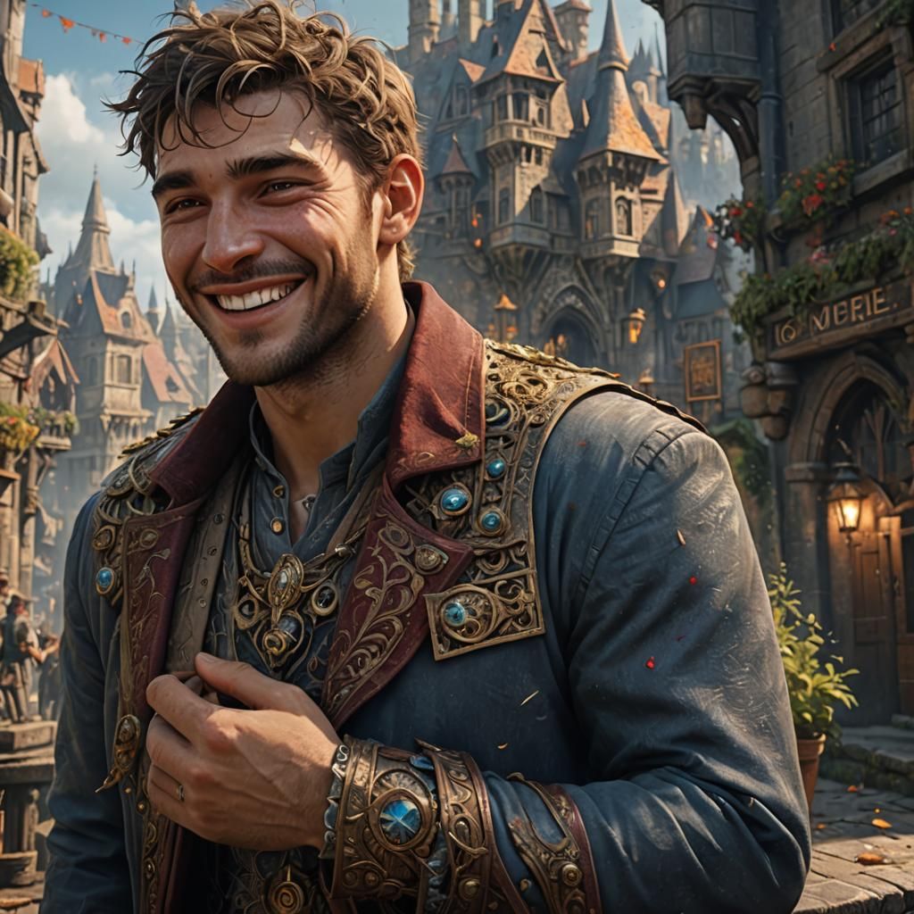 Cunning Young Man with a Sly Smile