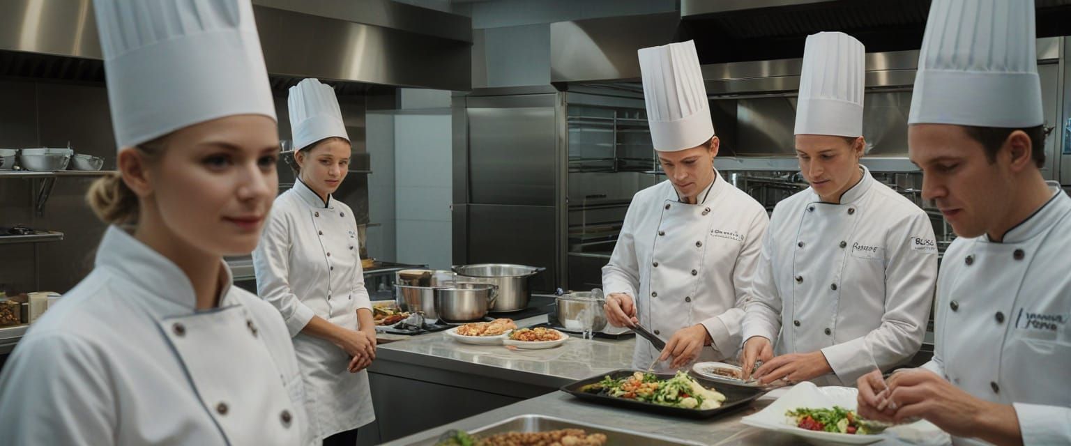 Elite Hotel Kitchen with Gleaming Steel Surfaces