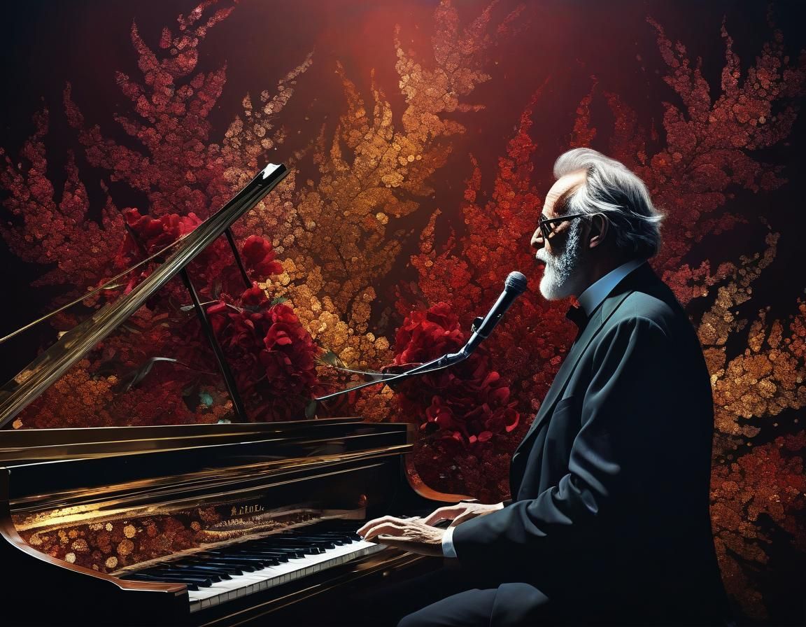 Ethereal Abstract Jazz Singer in Retro Style