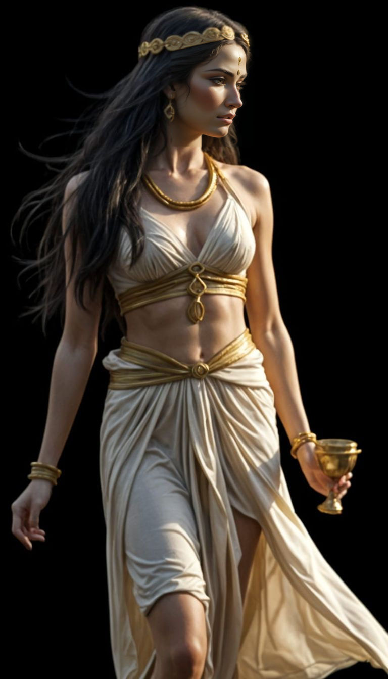 Babylonian Priestess Dancing with Gold Cup