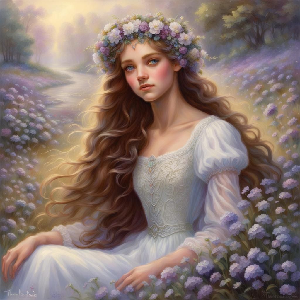Ethereal Lady of the Meadow in Fantasy Style