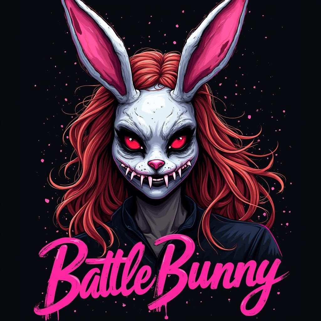 BattleBunny Logo in Dark Fantasy Style