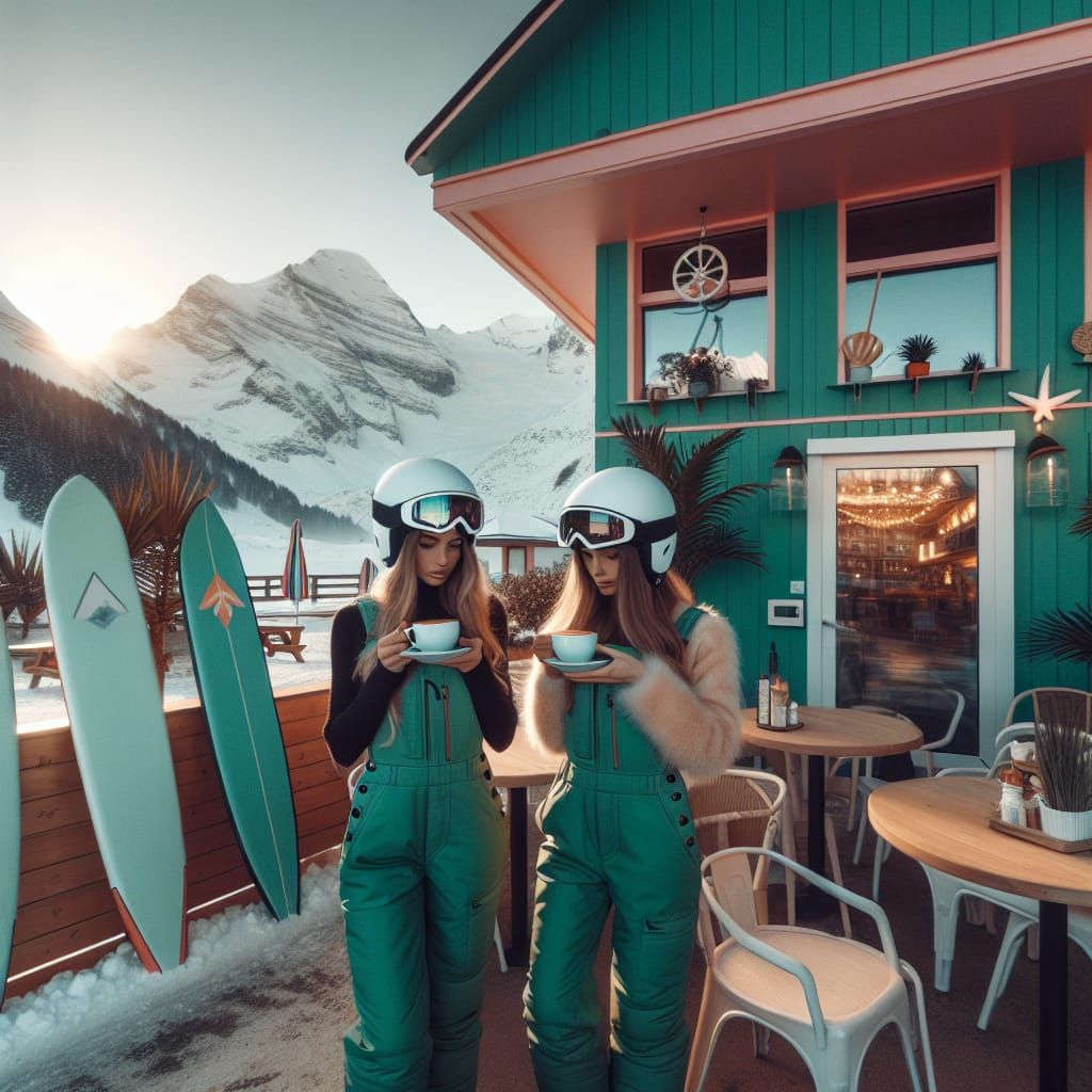 Ski Bunnies Warm Up in Surfside Cafe