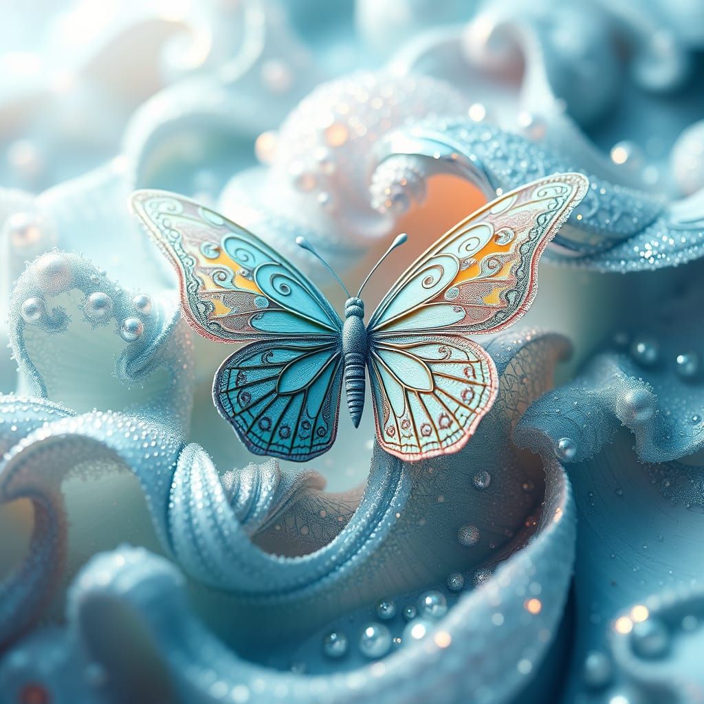 Fractal Butterfly with Zentangle Details in 3D