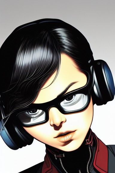 Anime Spy Girl Portrait in Akira Style