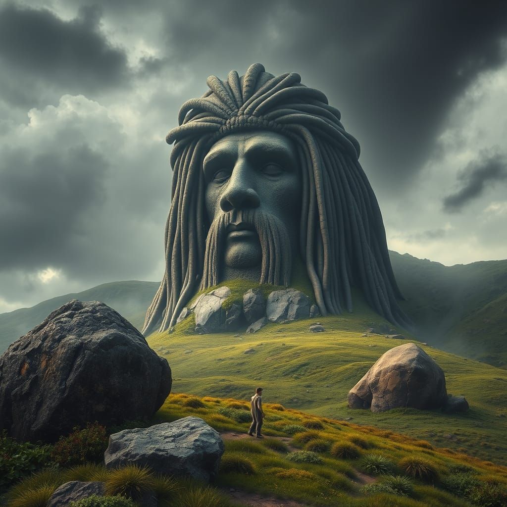 Colossal Rock Formation in Earthy Tones, Evoking Futuristic ...