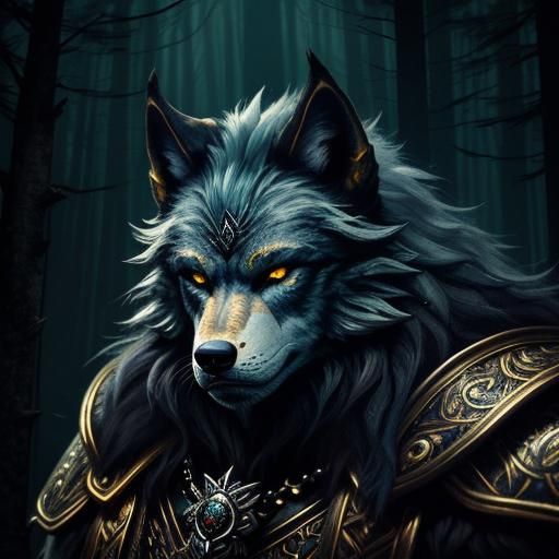 Werewolf Portrait in Dark Fantasy Style