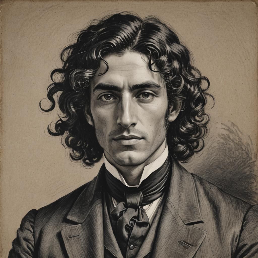 Detailed Charcoal Portrait of a Jewish Man in Suit