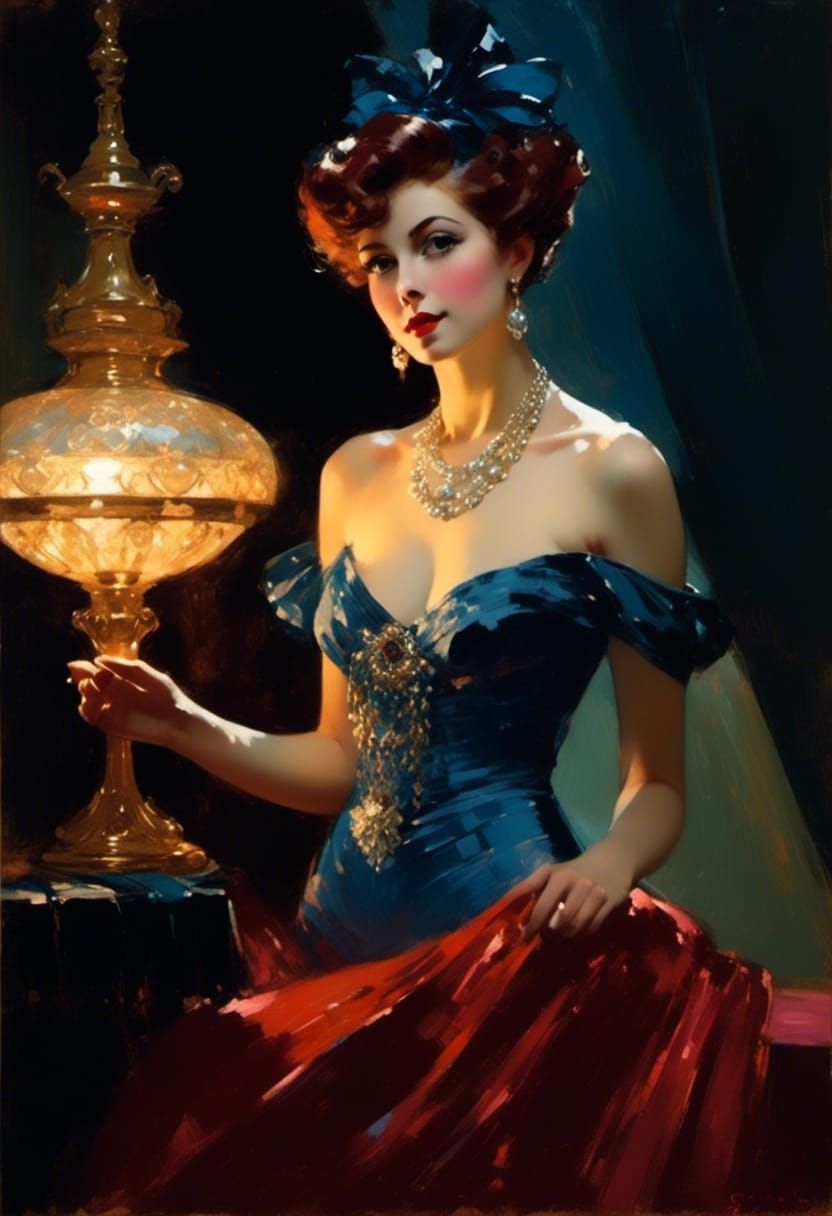 New Year's Woman in Blue: Parisian Vignette