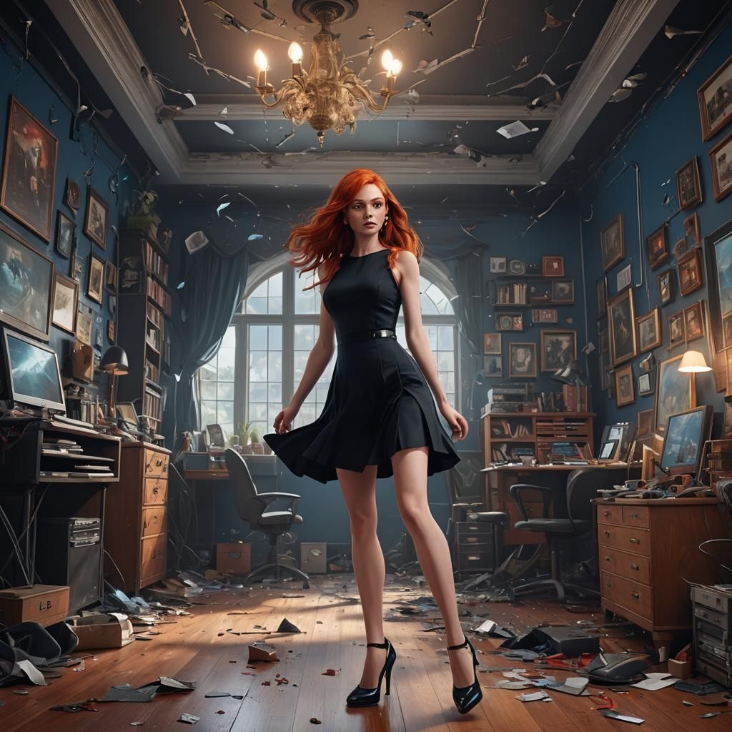 Teen Girl Practicing in Heels: Fantasy Art