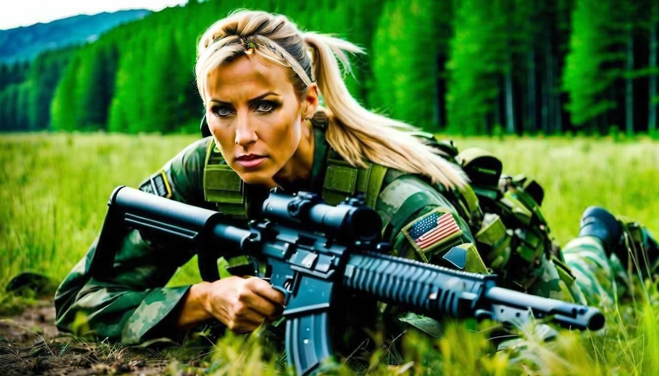 Hyperdetailed Soldier Portrait in Postapocalyptic Meadow