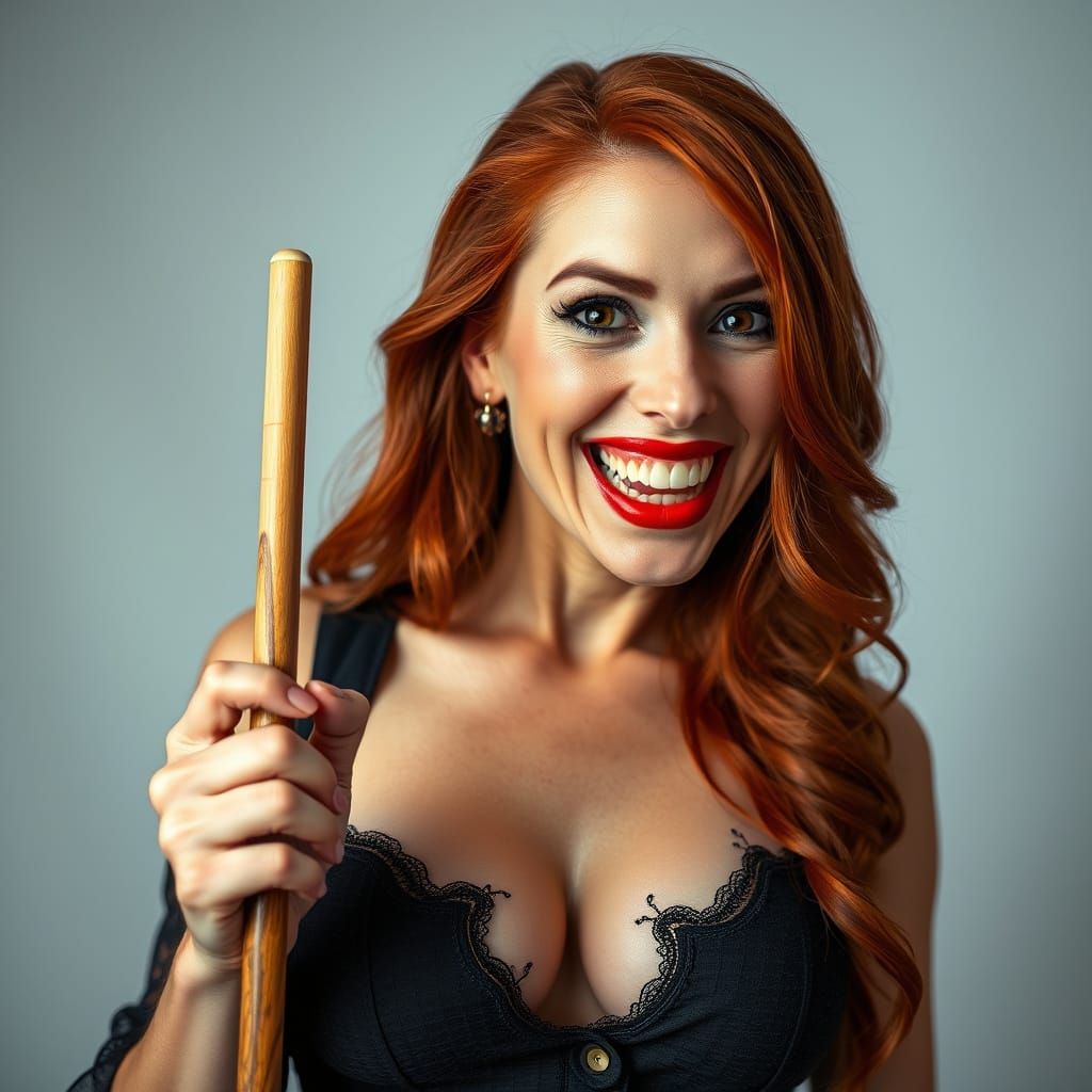 Redhead Woman with Dental Appliance Portrait