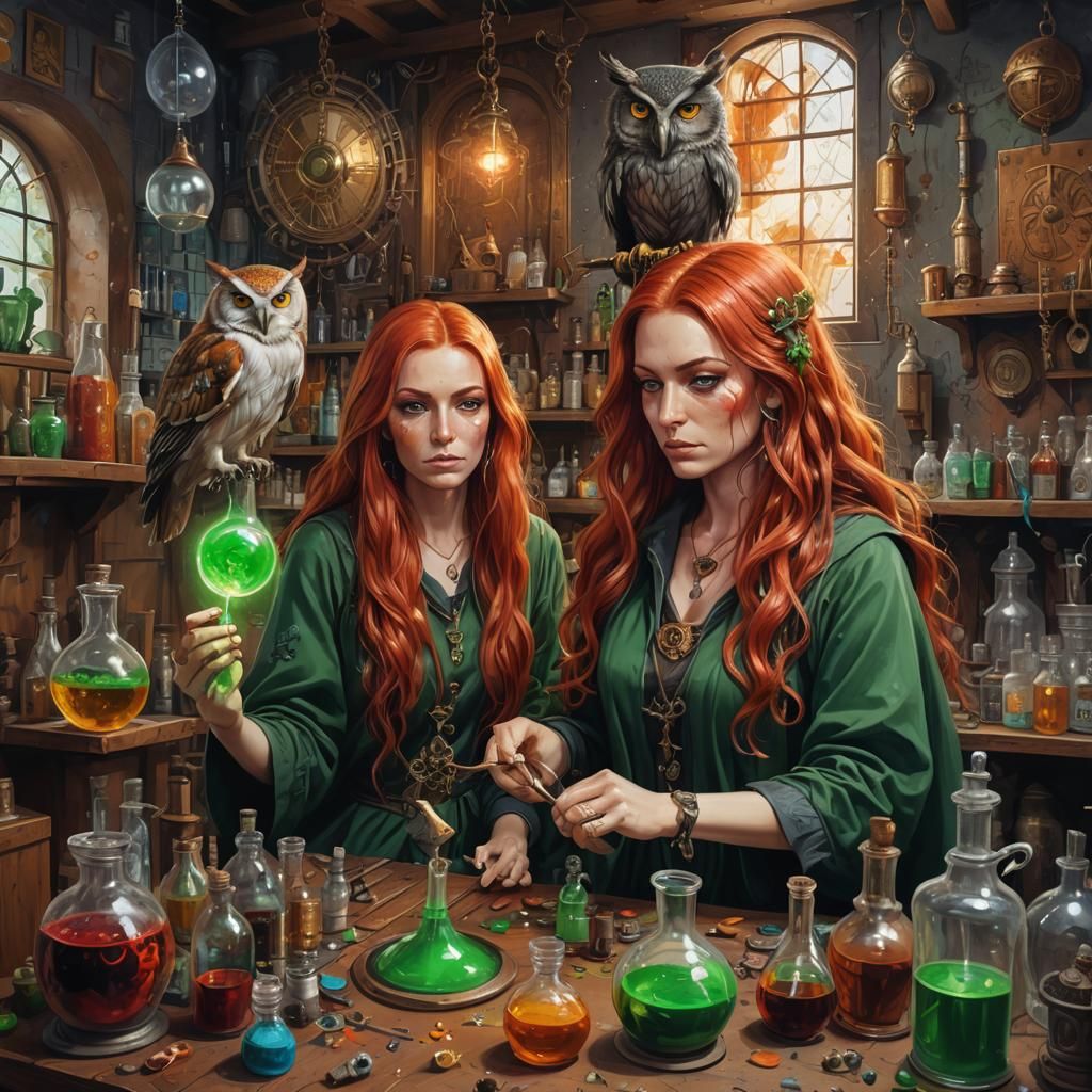 Mystical Alchemist in Colorful Graffiti Art Style