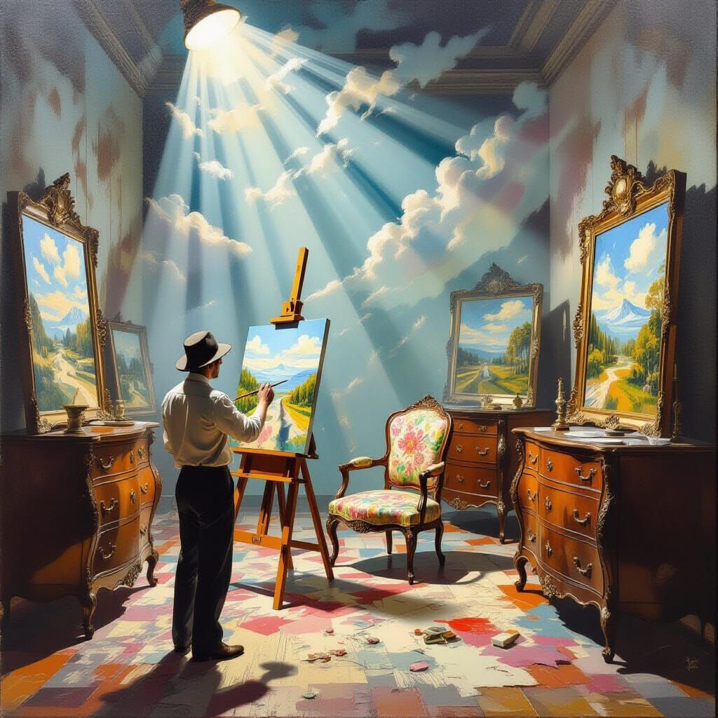 Artist Paints Furniture into Reality in Surreal Oil Painting