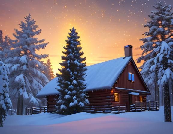 Festive Family Christmas Celebration in Winter Landscape