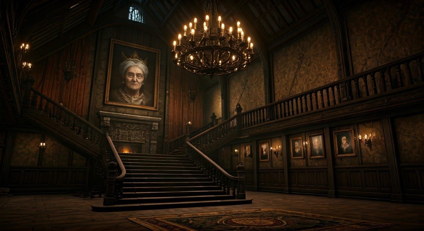 Luxurious Reception Hall with Majestic Chandelier and Ornate...