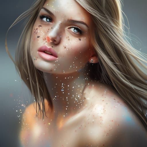 Beautiful Female Portraits as Splash Art