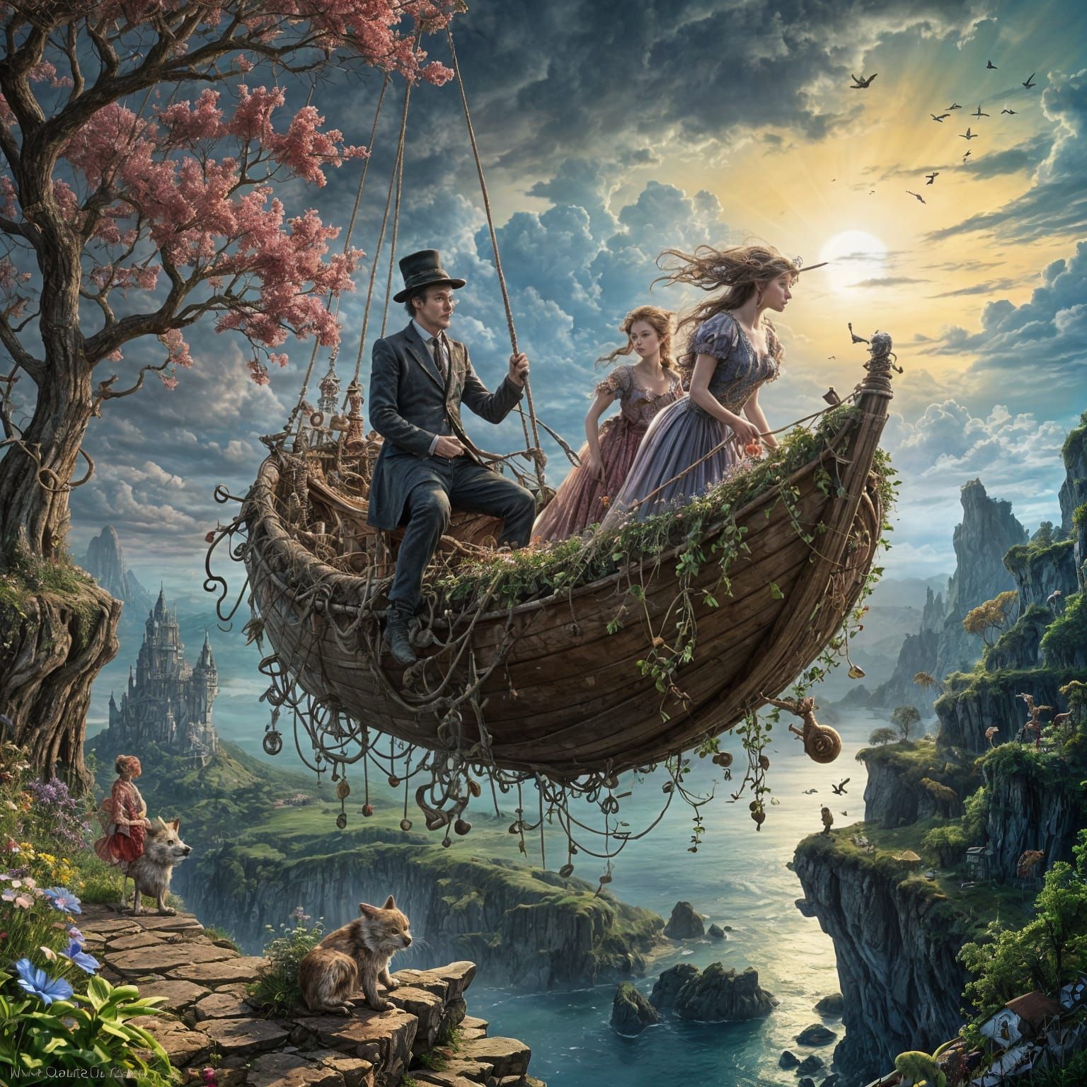 Whimsical Fantasy Landscape in Dreamlike Aesthetic