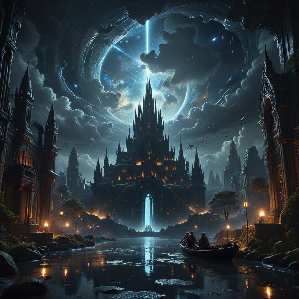 Ethereal Celestial Scene in Digital Matte Painting Style