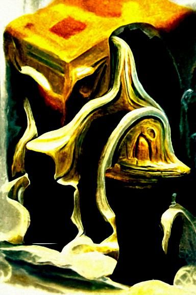 Coral Chess Piece: Oil Painting by James Gurney