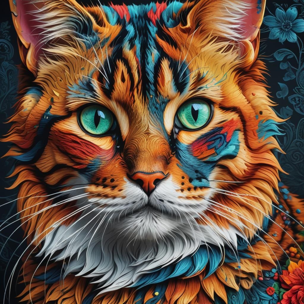 Hyperrealistic Cat Portrait in High Definition