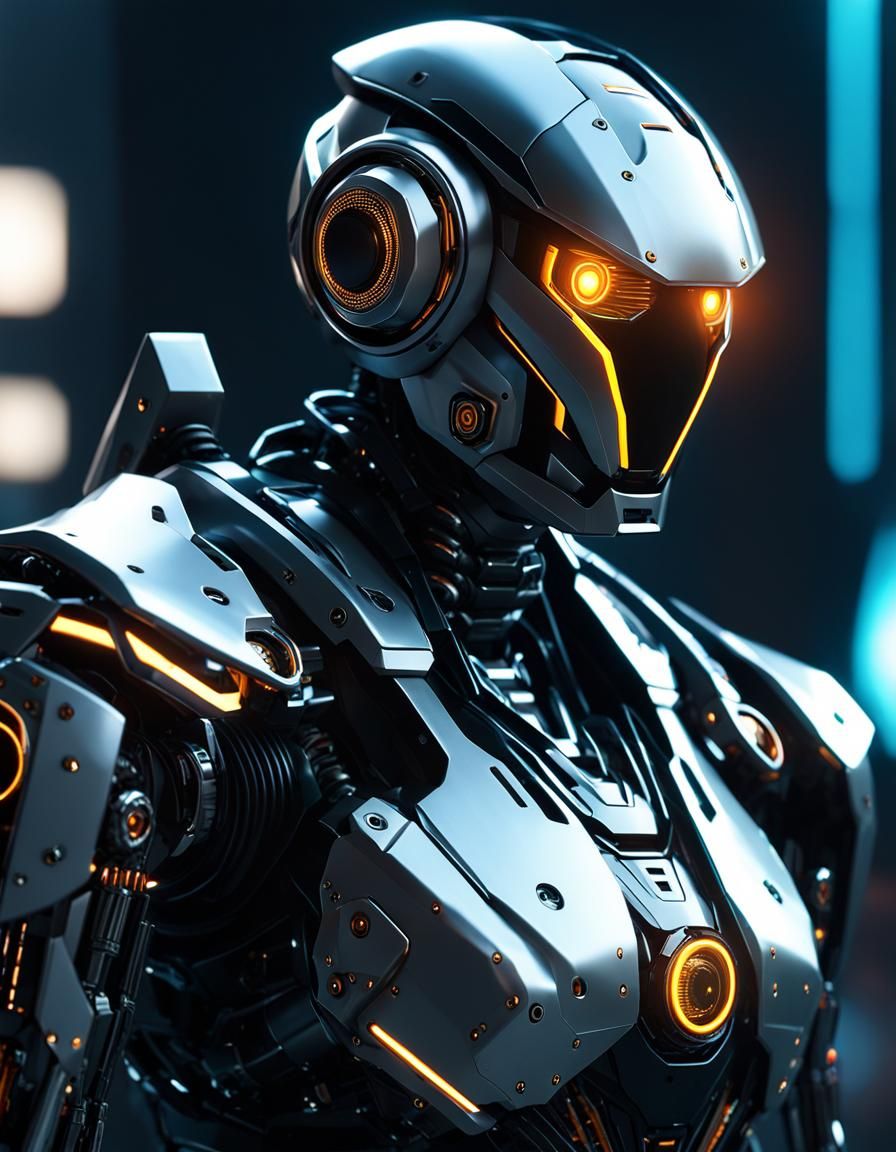Stylish Cyborg Armor in Cyberpunk Style