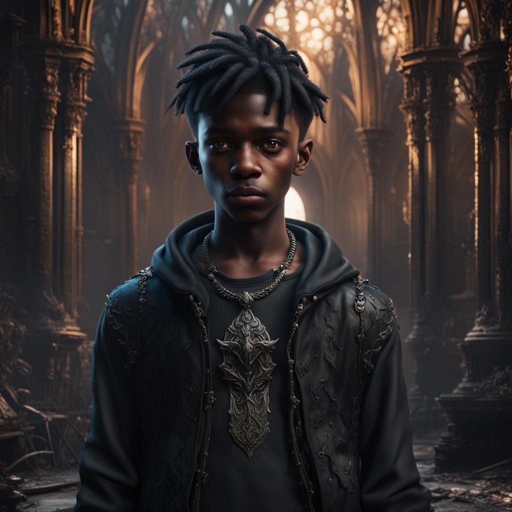 Detailed Gothic Teenage Boy Matte Painting