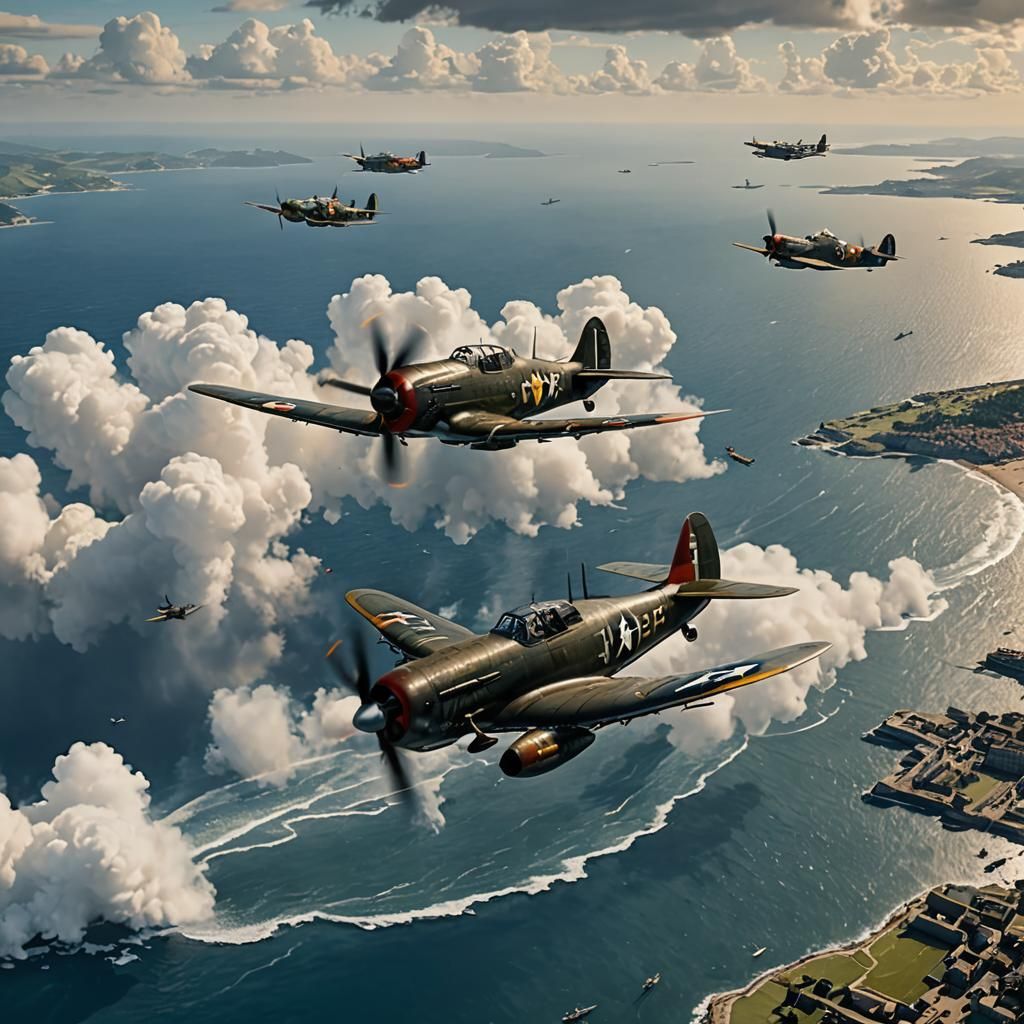 Dramatic WWII Plane Fight Over the Sea