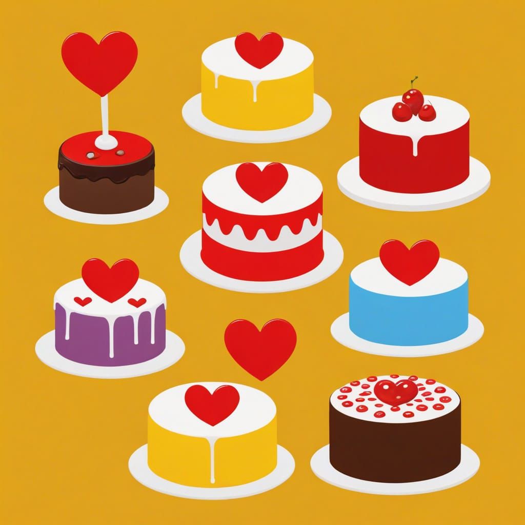 Sweet White Dessert Heart Cake Emoji