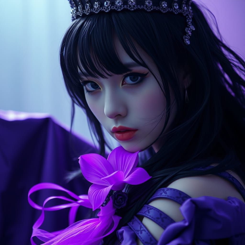 Powerful Princess of Purple Light: Cinematic Portrait