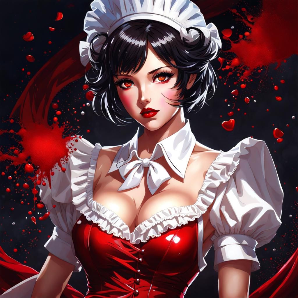 Stunning French Maid in Splash Art Style