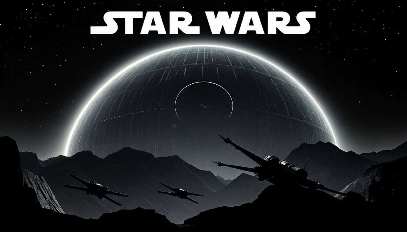 Star Wars Movie Poster in 60s Film Noir Style