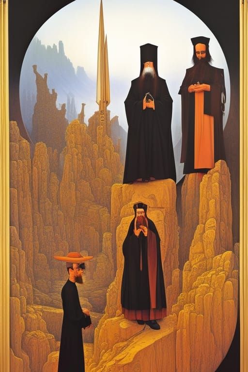 Robotic Baphomet Gnostic Mass in Renaissance Steampunk Style